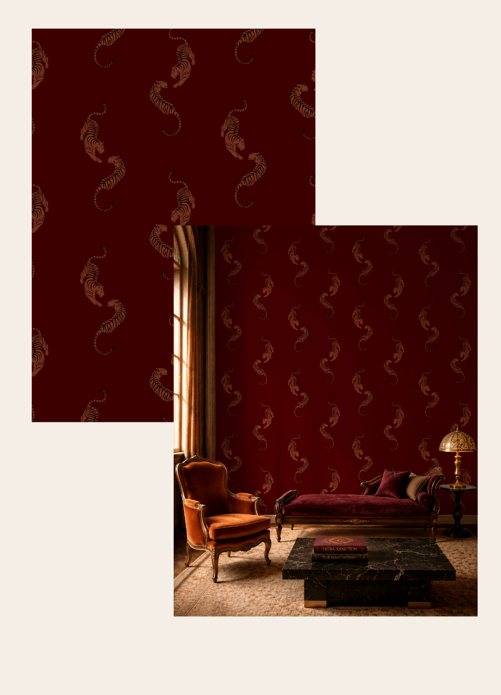 Agnition - Tigra Sanctum surface pattern and interior mockup by Iniyazh Atelier