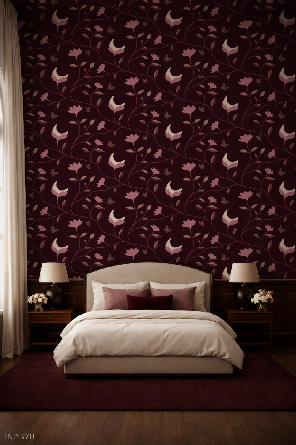 Celestial Garden collection by Iniyazh Atelier - surface pattern in a bedroom